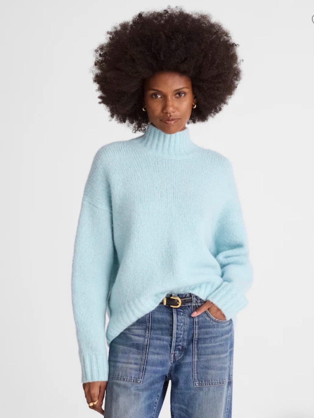 NWT Madewell Chunky-Knit Alpaca-Blend Turtleneck size Small